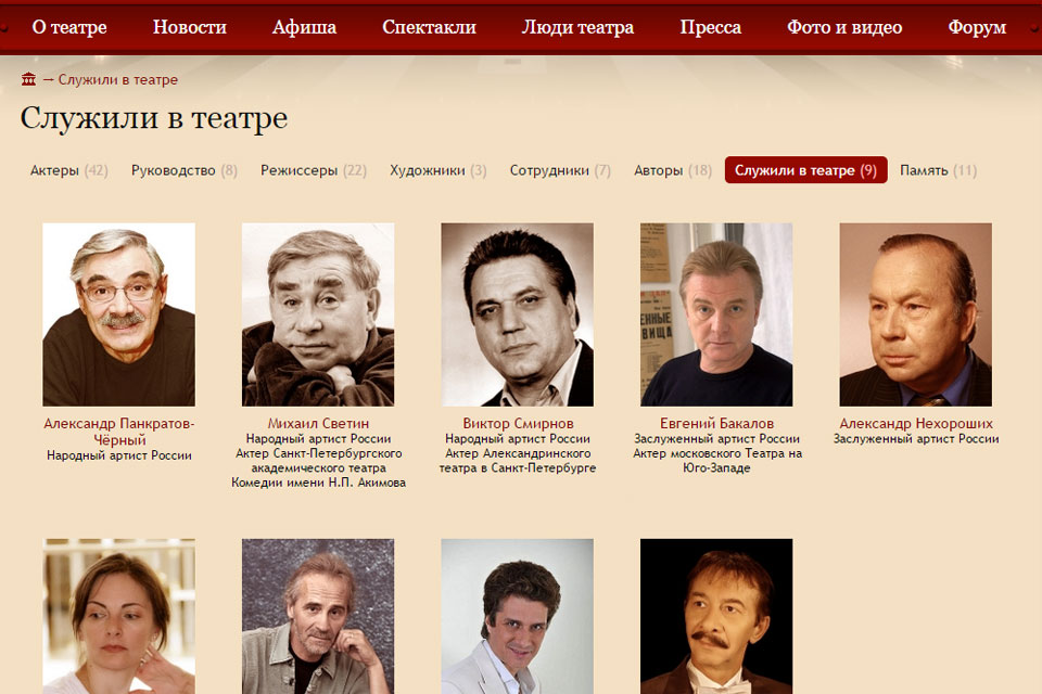 Артисты театра ленком список фото и фамилии