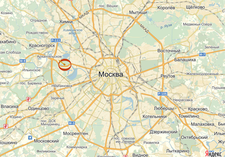 Московские аэропорты на карте