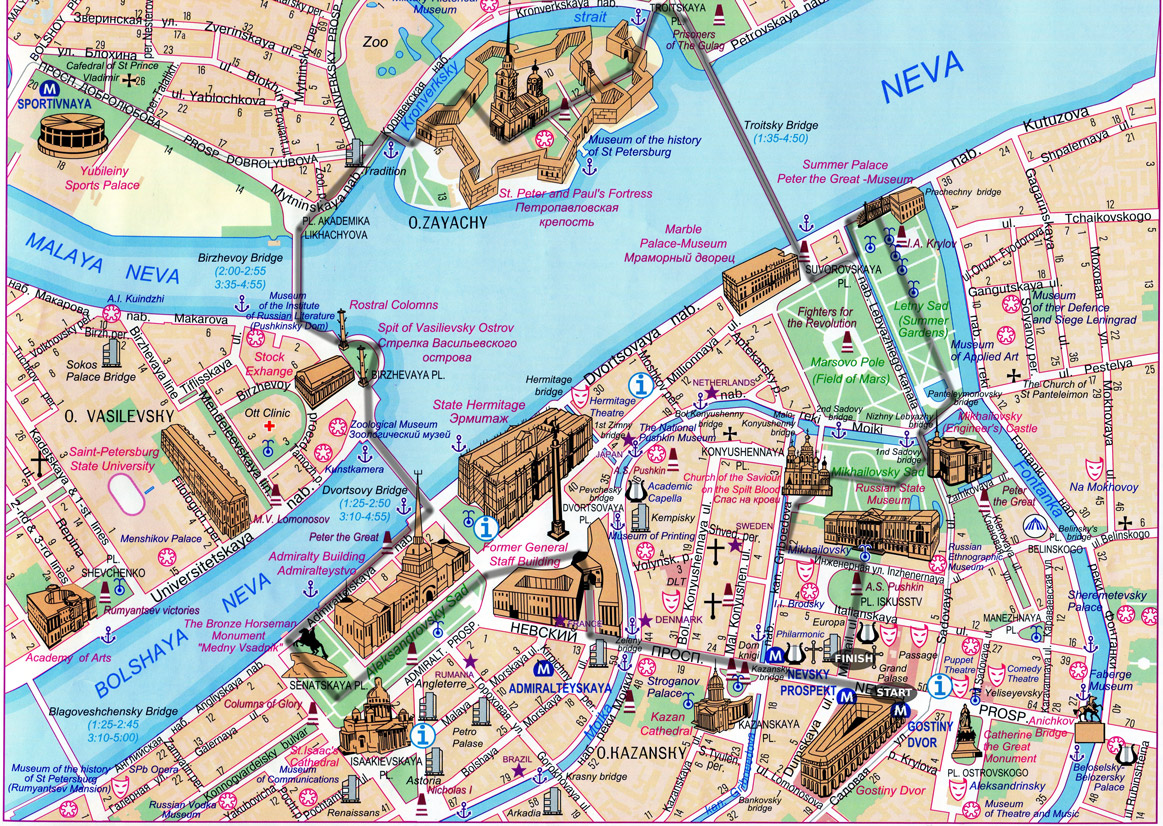 Петербург центр карта