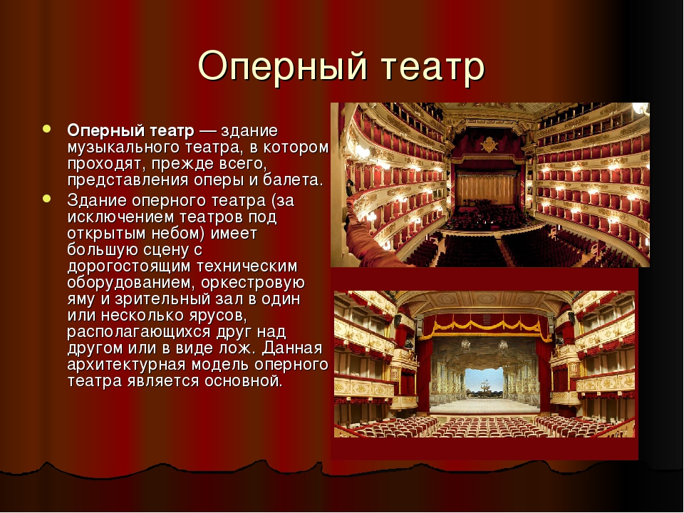 Сообщение о оперном театре. Презентация на тему театр.