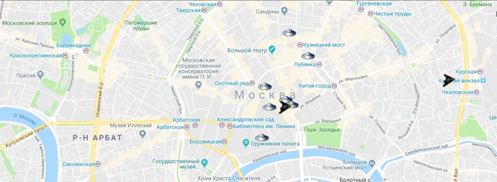 Патриаршие пруды на карте в москве