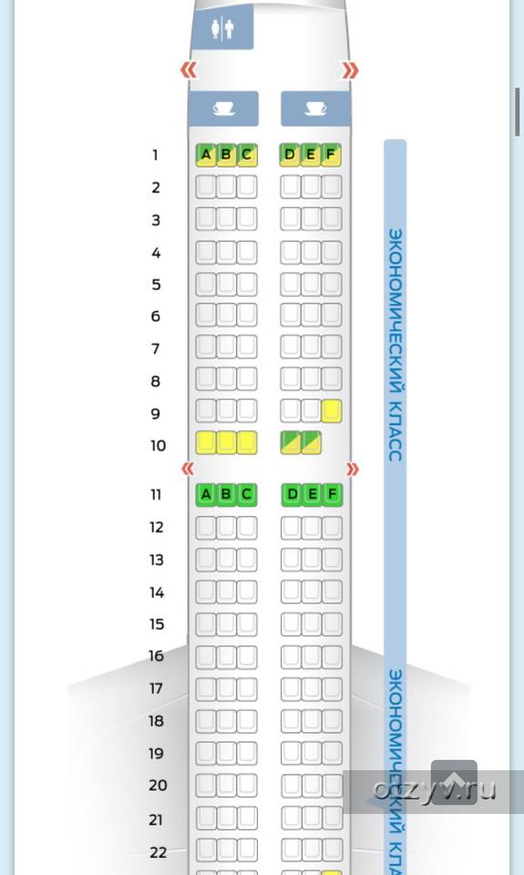 Схема мест в самолете уральские авиалинии а321