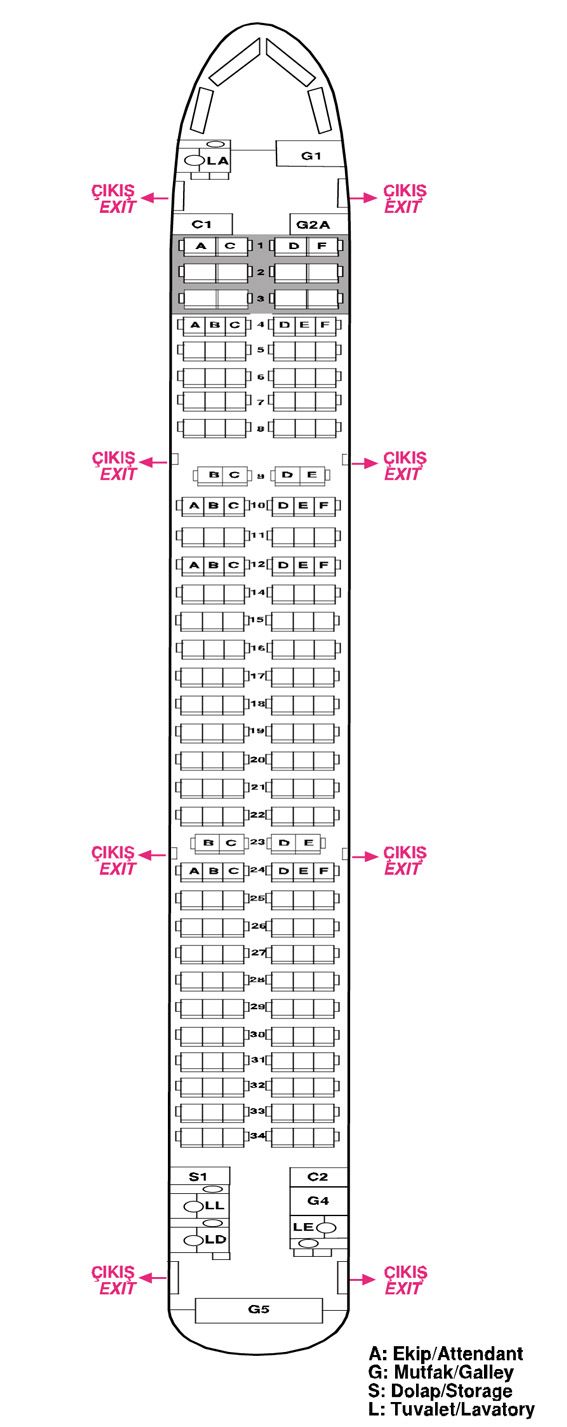 A321 схема салона s7