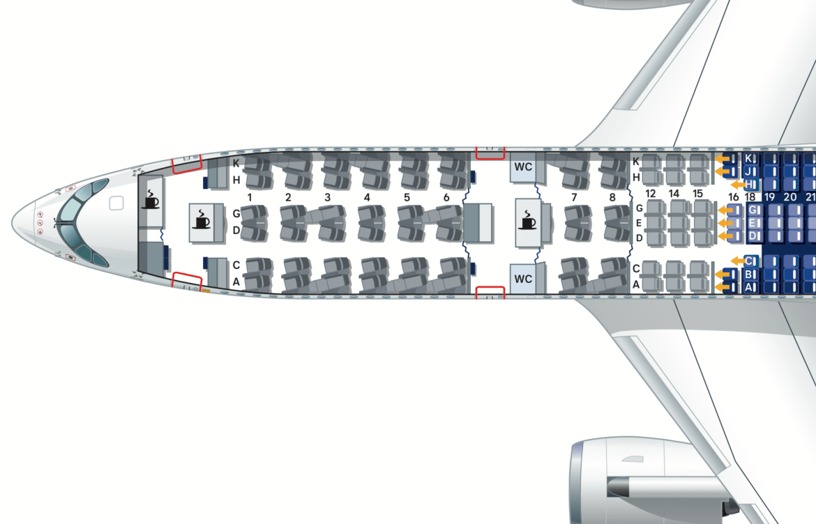 Airbus a350 схема салона