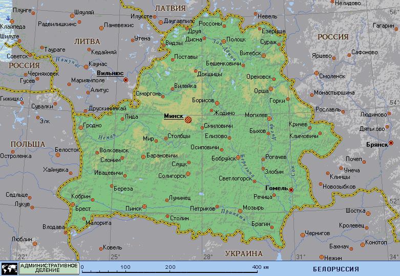 Карта украины россии и белоруссии с границами