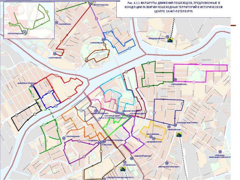 Пеший маршрут по центру санкт петербурга схема