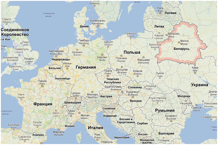 Карта мир россии в беларуси