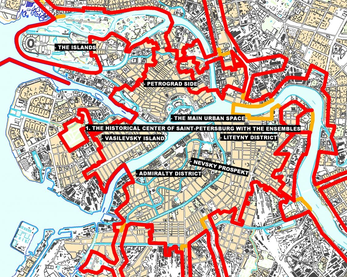 Исторический центр санкт петербурга карта