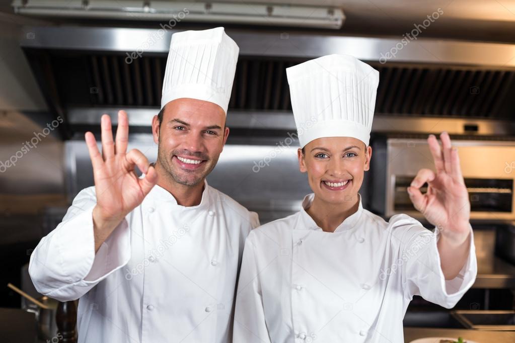 depositphotos 104788142 stock photo chefs showing ok signs