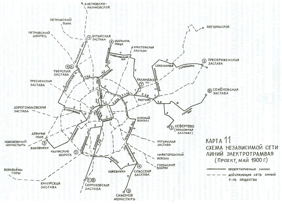 Карта трамвайных путей москвы