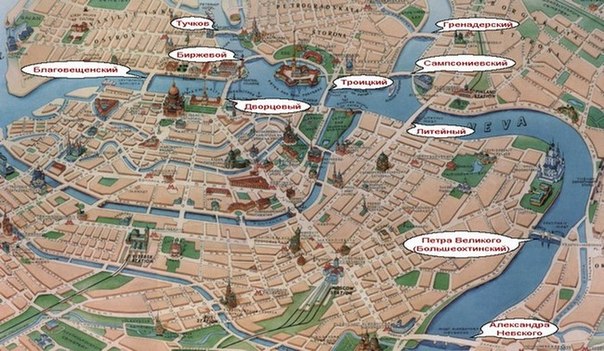 Карта питера с улицами и домами и метро и достопримечательности