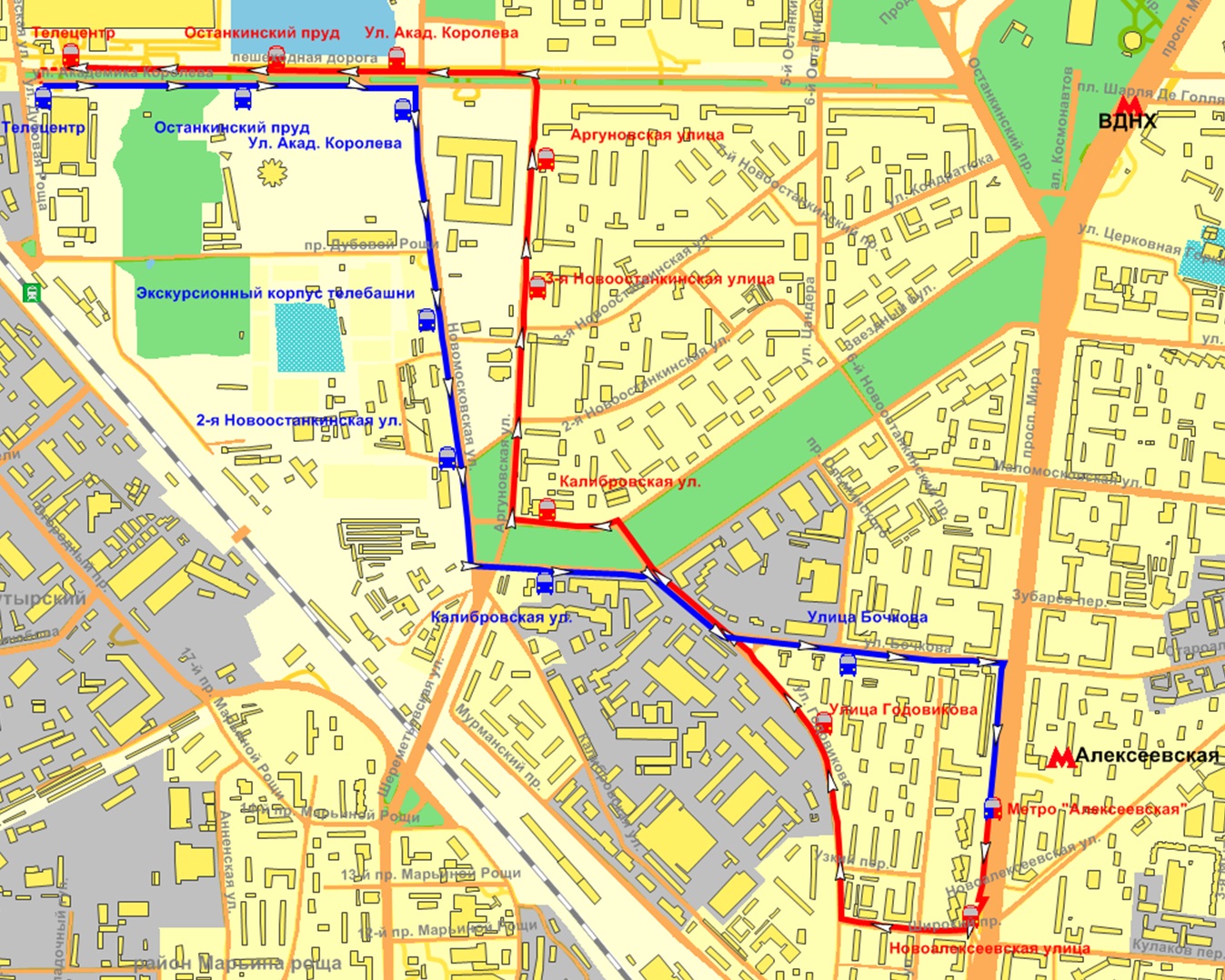 Останкинский район карта москвы