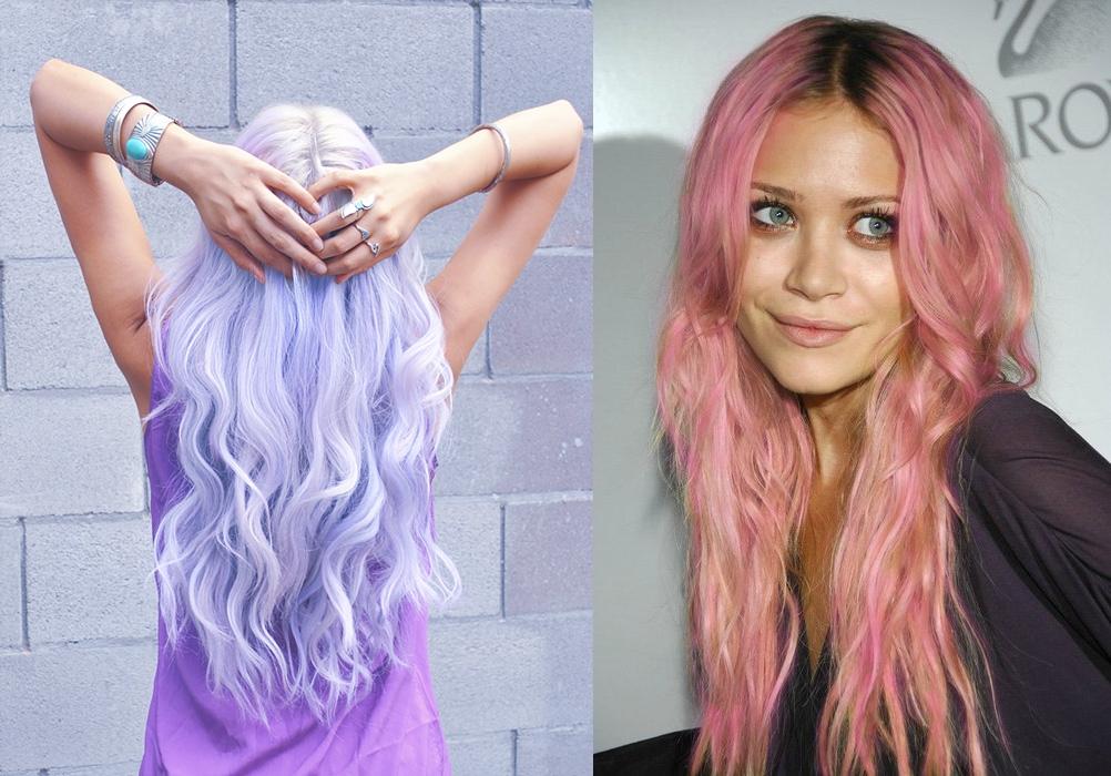 Чем покрасить волосы в розовый голубой